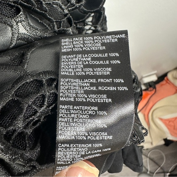 NWT Anthropologie Black Floral Faux Leather Hi Low Skirt sz 14 - Picture 6 of 8